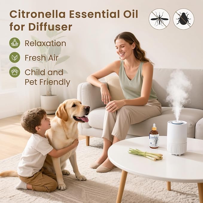 HIQILI Citronella Oil for Homemade Sprays & Diffuser