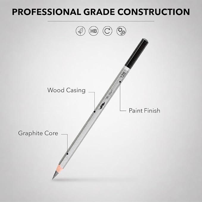 Mr. Pen- Drawing Sketching Pencil Set, 24 Pack, Hardness Grades (12B-10H) | Artist Graphite Pencils for Sketching, Sketch Set for Artists, Shading & Art Projects, Sketching Supplies