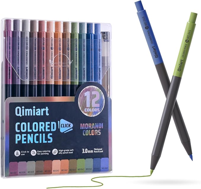 languo Mechanical Colored Pencils, 12PCS Morandi Colors with Sharpener