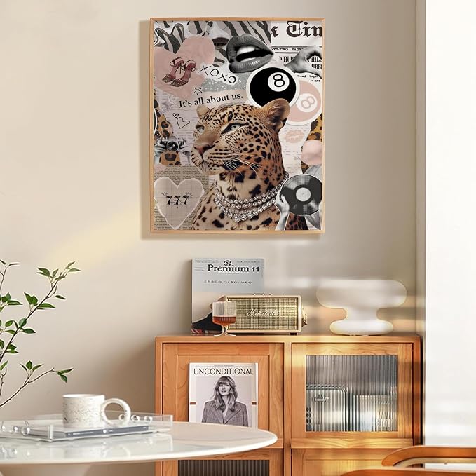 WUDWL Coquette Paint by Numbers Kit for Adults, Color By Numbers for Adults | Fashion Cheetah Decor Painting by Number On Canvas, Paint Number Artist Funny Without Frame DIY, Home Wall Decor, 12x16in