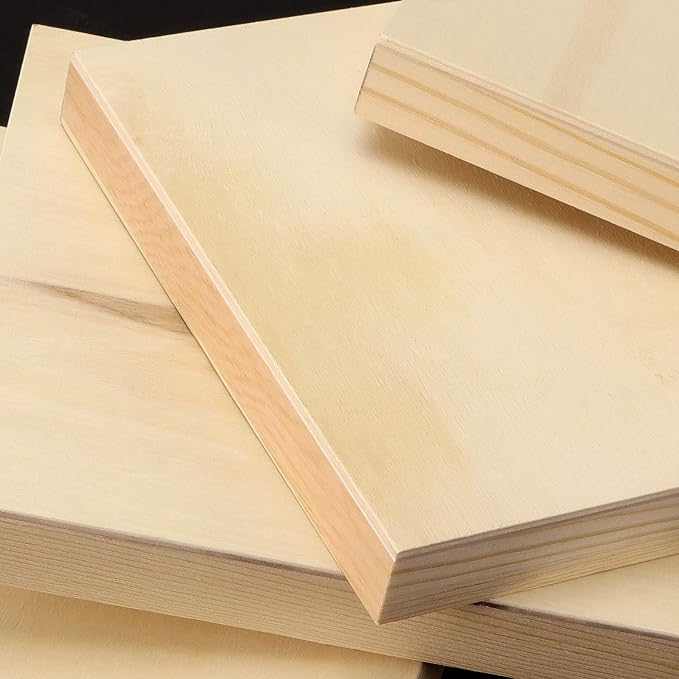 JOIKIT 20 Pack 4.7 x 4.7 Inch Wood Canvas Panels, 0.86cm Thick Wooden Canvas Board Unfinished Wood Cradled Painting Panel Boards, Artist Wooden Canvases for Burning, Pouring, String Art, Crafts