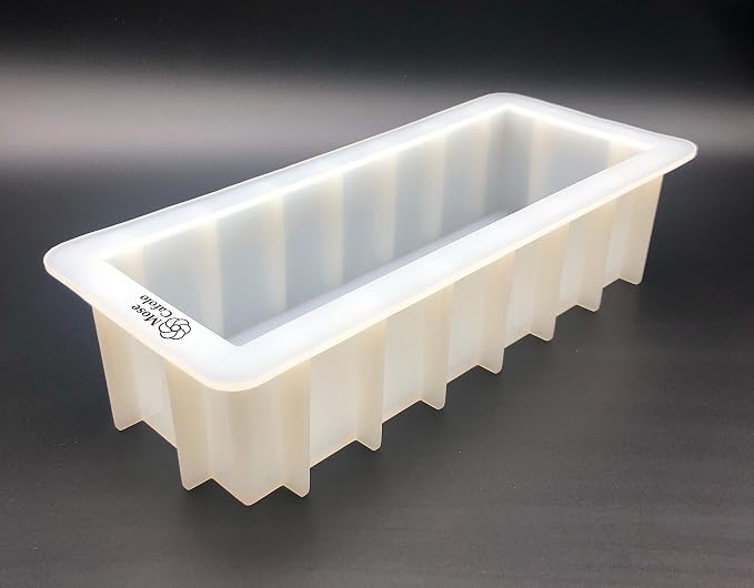 Loaf Soap Silicone Mold 10 Inch Rectangular White DIY Handmade Swirl Tool