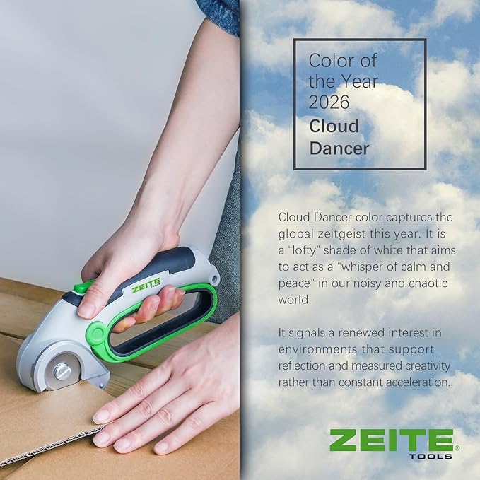 ZEITE 4V Cordless Electric Scissors Cardboard Cutter with 1 x Replace Blade,1 x Storage Box,1 x USB Rechargeable Cable Rotary Cutter for Box Plastic Carpet Cloth, Easy to Hold and Safety,Gray