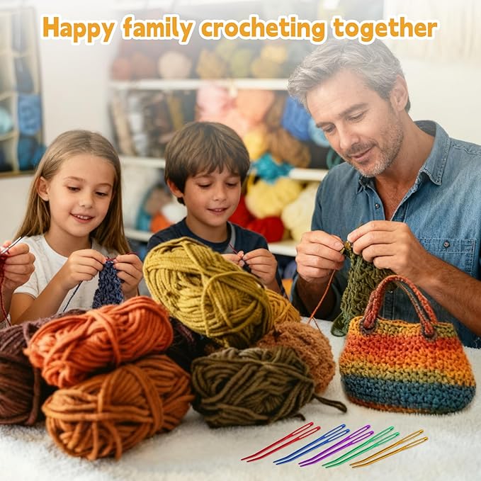 UOOU 10 Pcs Yarn Needles, Darning Needle, Tapestry Needles for Yarn | Darning Needles for Yarn Weaving Needle, Yarn Needle Large Eye for Crocheting with Aluminum Storage Knitting Accessories