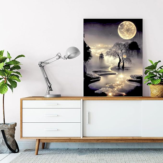 Diamond Art Kits for Adults, Moon Diamond Painting Kits 11.8x15.7 inch