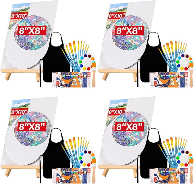Canvas Painting Kit, 108Pcs Sip and Paint Kit for Adults Couples Date Night