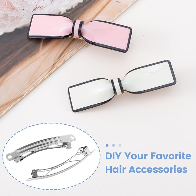 50pcs Metal Alligator Hair Clips, Small Crocodile Hair Clips, Alligator Barrettes Accessories for Women DIY Crafts, Arts - Silver, 6 cm
