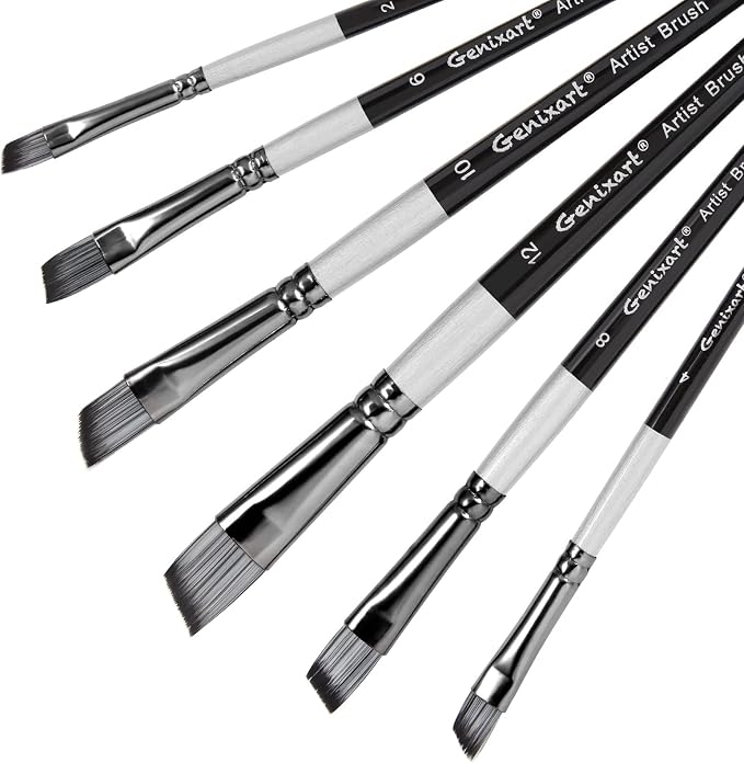 Genixart Angle Paint Brush Set – Art Paintbrushes Acrylic Oil Watercolor