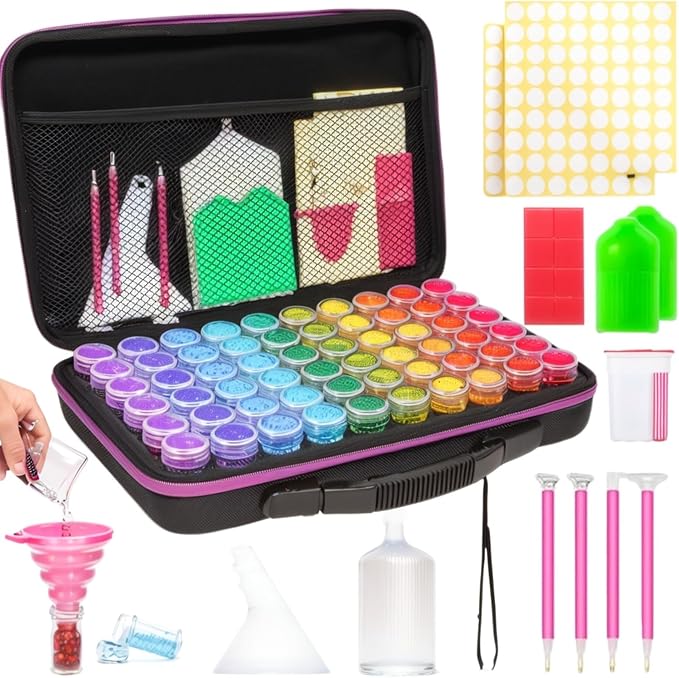MERATIA Diamond Art Storage Organizer, 60 Jars with Accessories