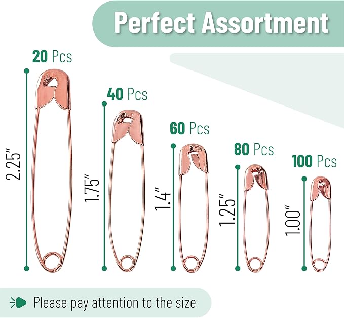 Mr. Pen- Safety Pins, 300 Pack, Small & Large Sizes, Nickel Plated Steel