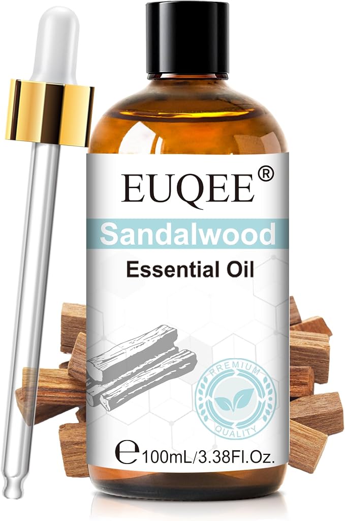 EUQEE 100ml Sandalwood Essential Oil for Yoga 3.38 Fl Oz