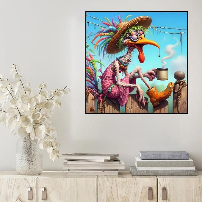 HHMATITS Chicken Diamond Art Kits for Adults 14X14IN