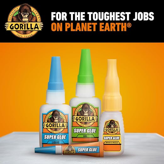 Gorilla Super Glue Gel XL, Clear 25g, 1-Pack, Fast Setting, No Drip