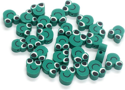 100 Pcs Frog Polymer Clay Beads Mixed Heishi Spacer Beads Supplies for DIY Bracelet Earring Necklace Jewelry Making