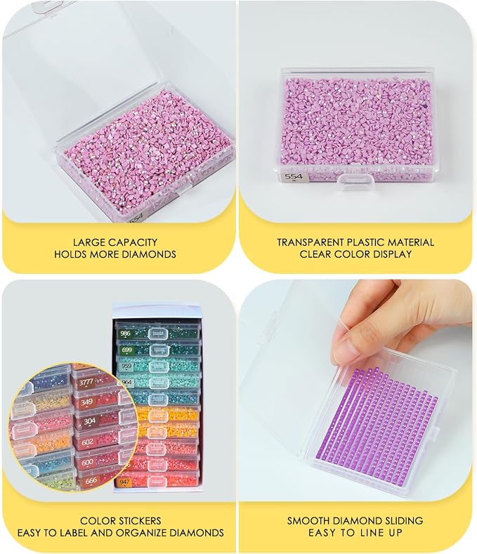Diamond Art Trays With Lids, 10PCS Diamond Painting Trays, Gift Box