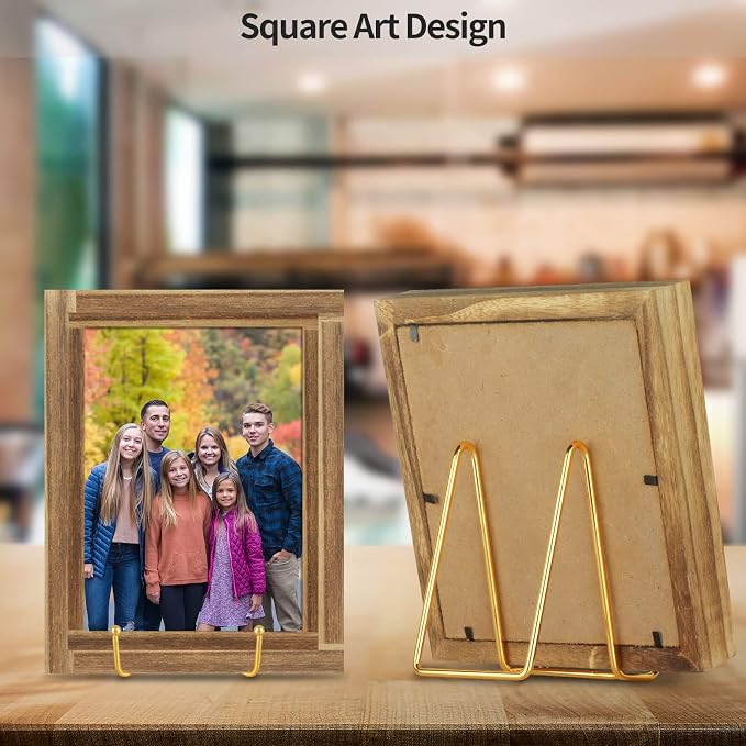 IBosins 5-Pack 4-Inch Plate Holder Display Stands Gold Metal Frame Stand