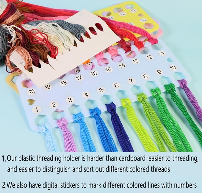 Hyamass 10Pcs Embroidery Floss Organizer Cards, Cross Stitch Thread Holder