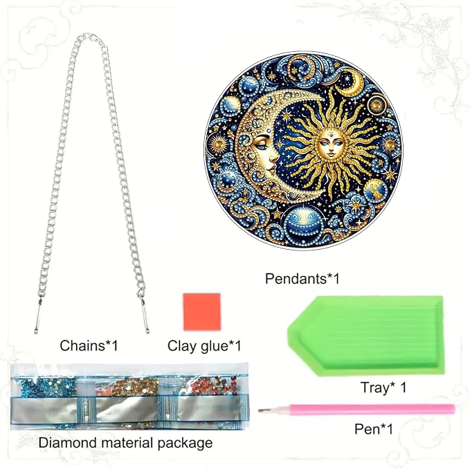 RYMILIE Hanging Diamond Art Kits for Adults Sun and Moon 8x8inch