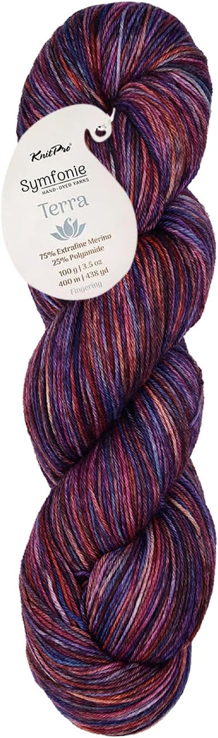 KnitPro Symfonie Fingering Weight Merino Wool Yarn 100g, Midnight Orchid