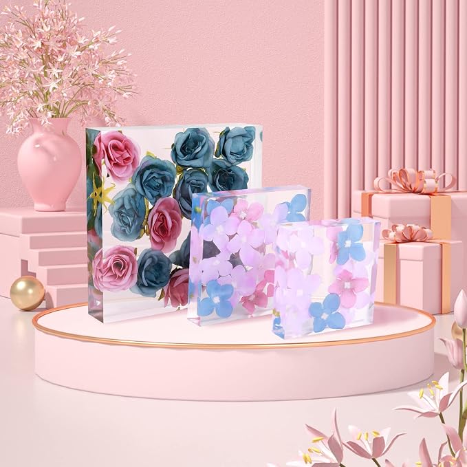 Square Silicone Molds for Resin, Large Resin Mold Glossy Deep Square Molds 6.6''x 2'' w Deep Epoxy Resin Molds for Flowers Bouquet Preservation