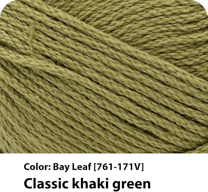 Lion Brand Yarn, 24/7 Cotton Yarn, Bay Leaf, Green, 1 Pack