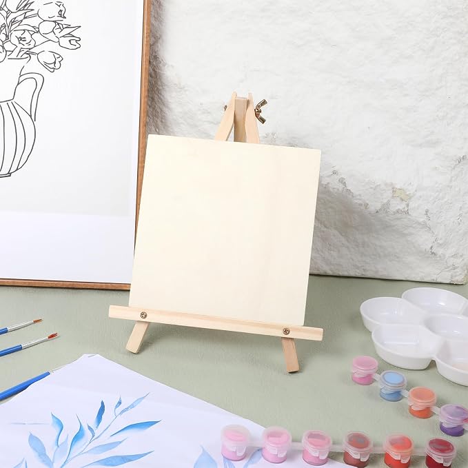 12 Pack 9 Inch Wood Tripod Easel Stand for Painting Canvases