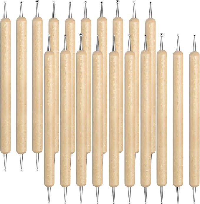 20Pcs Dotting Tools for Painting,Wooden Embossing Tools Tracing Stylus for Transfer Paper Drawing Paper