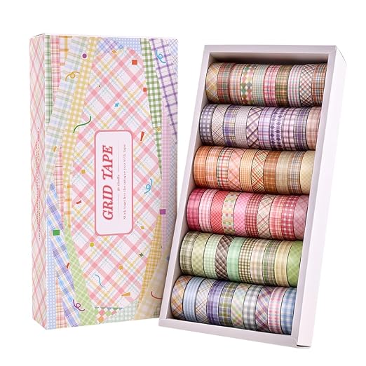 icceemee 60 Rolls Cross line Theme Washi Tape Set, Writable Decorative Tapes for Scrapbooking, Junk Journal Supplies, Bullet Journaling, 0.39"x79" per Roll