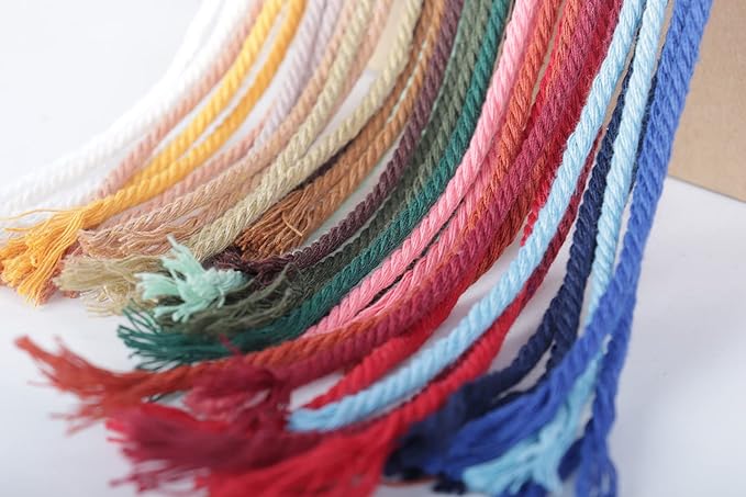 NOANTA Dark Purple Macrame Cord 3mm x 109yards, Cotton Rope Macrame Yarn | Macrame Rope Supplies, 3 Strand Twisted Cotton Yarn String, Cotton Cord for Wall Hanging, Plant Hangers, Crafts, Knitting