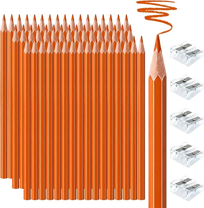 30 PCS Orange Colored Pencils, Pre-sharpened Professional Wooden Art Pencils Set for Artists Painting | Premium Drawing Sketching Supplies