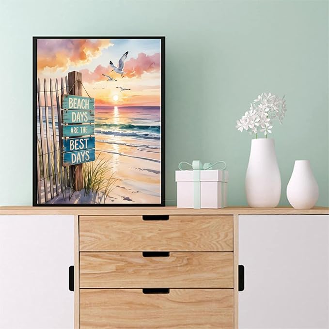 Beach Diamond Painting Kits for Adults - Sunset Diamond Art Kits for Adults