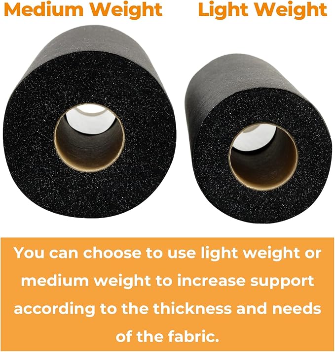 PLANTIONAL 11.6"x30yd Light Weight Non-Woven Fusible Interfacing for Sewing | Available in Black and White; Fusible Interfacing Fabric for Sewing ; Single-Sided Interfacing for DIY Crafts & Clothing