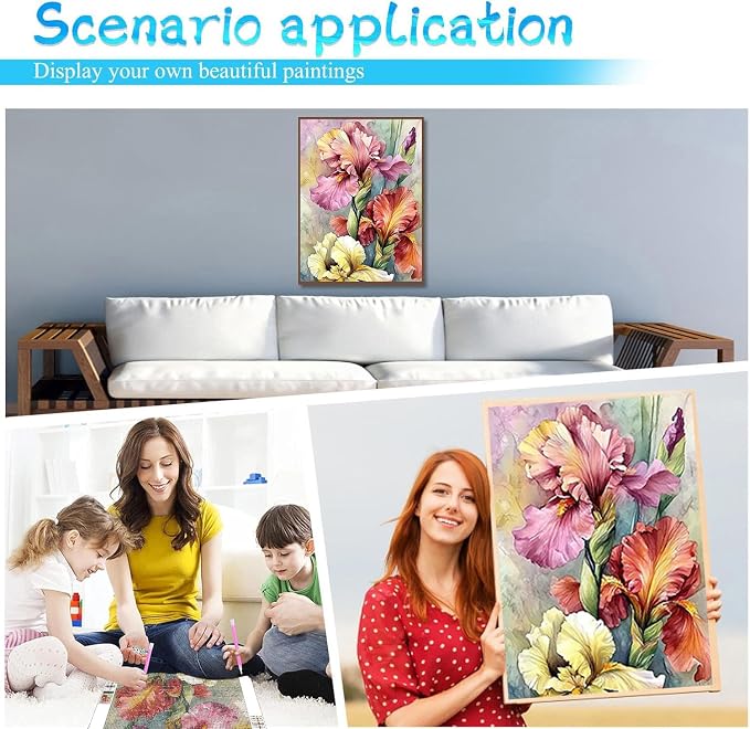 XUCNWL Diamond Art Kits for Adults,Flower Diamond Painting for Beginners