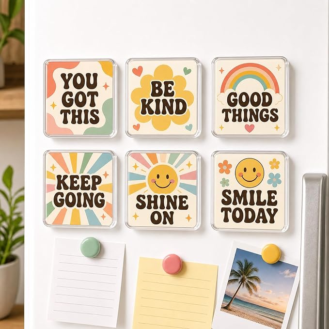 12 Pack Clear Acrylic DIY Fridge Magnets Set, 2"x2" Square Magnetic with Adhesive Backing for Crafts Kitchen Office and Classroom Decoration Magnet Making kit