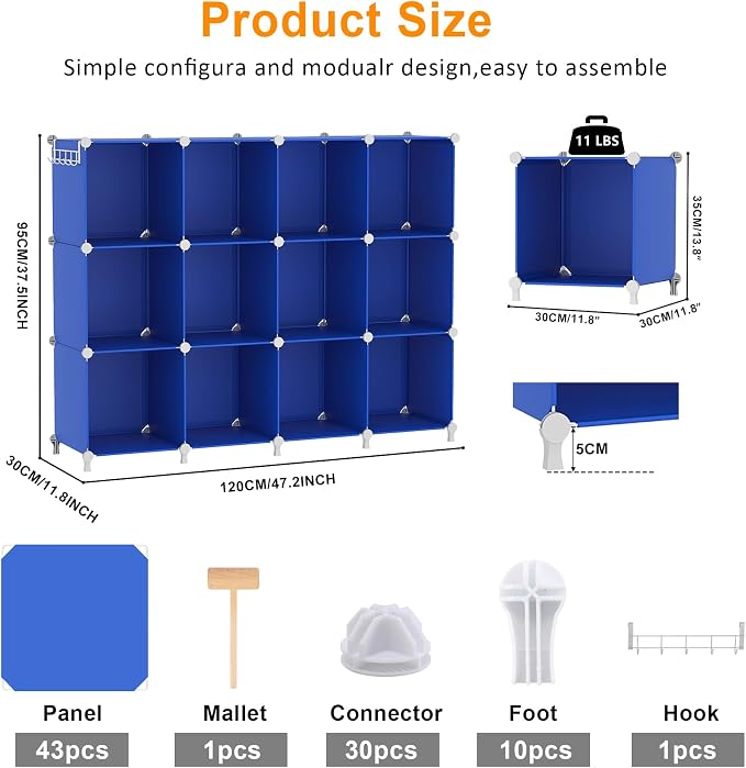 AWTATOS Cube Storage Organizer Closet Organizers 12 Cube Storage Shelves