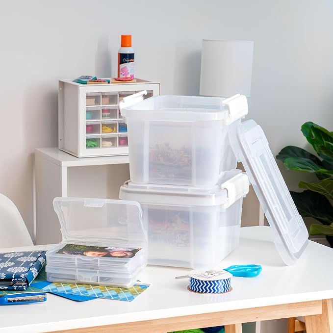 IRIS USA Photo Storage Box |Made in USA| 7 Cases - Clear