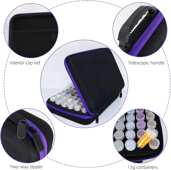 LEIYULY 60 Slots Diamond Art Storage Kit, Diamond Art Tools Accessories