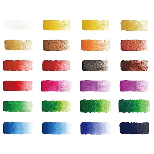 Amazon Basics Vibrant Watercolor Paint Set Tubes, 24 Assorted Colors, 0.4oz, Easy to Mix and Use