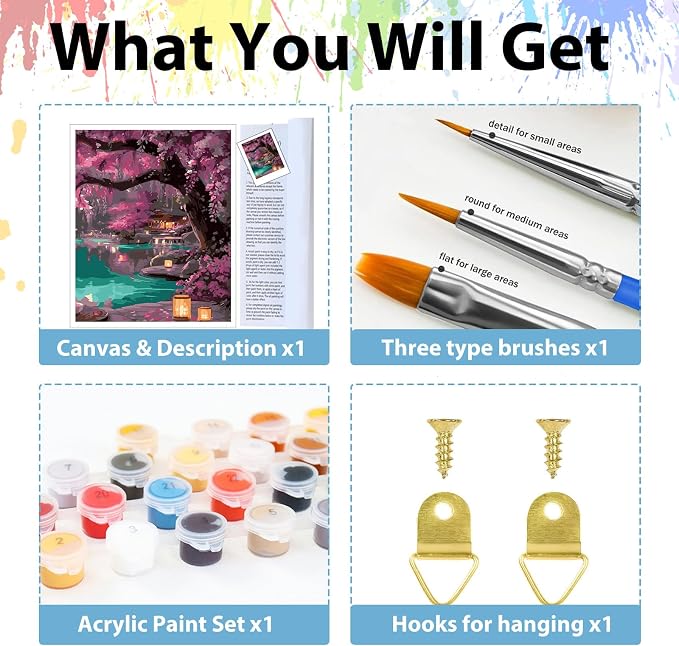 Tree Paint by Numbers Kit for Adults, Adult Paint by Number Kits 16x20 Inch | Paint by Numbers Kit for Adults, Acrylic Painting by Numbers, DIY Arts and Crafts for Gifts or Home Decor