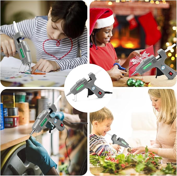 SHJADE Hot Glue Gun with 30 Glue Sticks, 20W Mini Hot Melt Gun Kit(Grey)