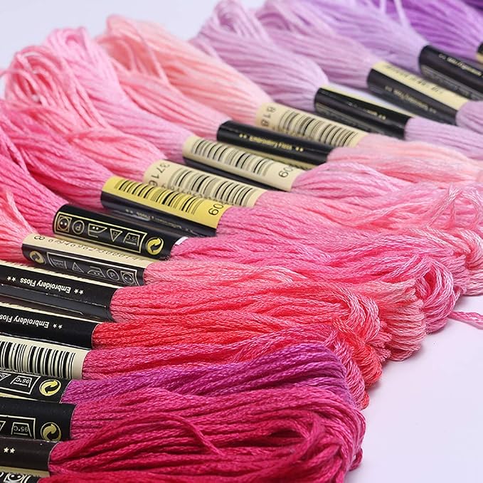 LOVIMAG Embroidery Thread 250pcs Friendship Bracelet String Floss Kit Yarn | Hair Wrap Shirt Lanyard Patterns Crochet Craft Threads Supplies Cross Stitch Sewing Needlepoint Thin Rainbow Beginners