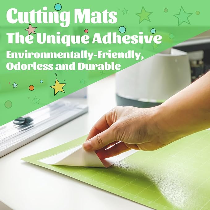 THANMAO Cutting Mat with Cricut Explore Air 2/Air 3 /Maker/Maker 3/4 Cutting Machines, 3 Packs Cut Mats Replacement Accessories for Cricut, Premium PVC Material with Grid Lines