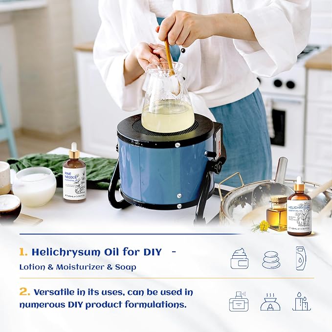 HIQILI Helichrysum Essential Oil for Skin, Massage & Aroma Diffuser