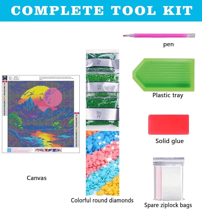 bleihum Diamond Art Kits for Adults Mountain Gem Art 13.8x13.8inch