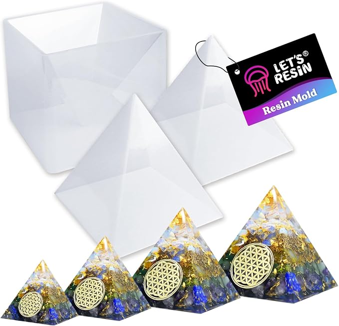 LET'S RESIN Pyramid Molds for Resin,Large Silicone Pyramid Molds,Silicone Resin Molds for DIY Memorial Gifts, Jewelry,Great for Paperweight, Home Decoration(Height:15cm/5.9inch)