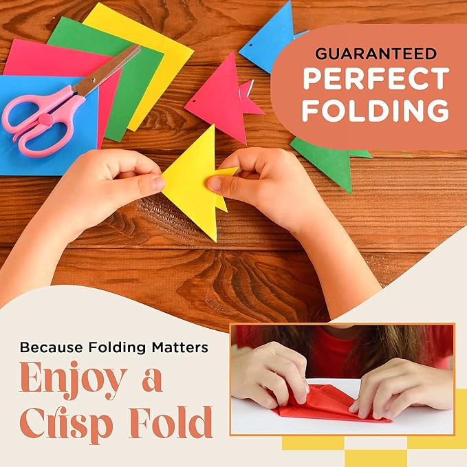 Home Pro Shop Origami Paper - 1100 Sheets | Double Sided 6x6 inches Origami Squares for Kids, 15 Vibrant Colors, Easy Fold Paper for Arts & Crafts