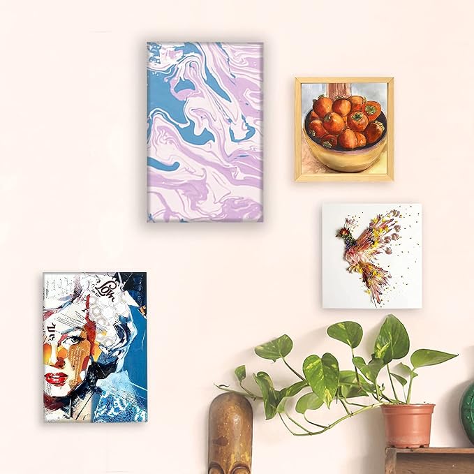 Cupohus 8'' x 8'' 5 Packs Unfinished Wood Canvas Panels for Painting