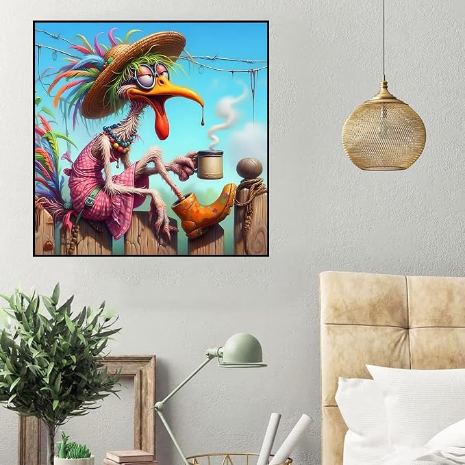 HHMATITS Chicken Diamond Art Kits for Adults 14X14IN