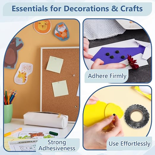 400 PCS 2mm Double Sided Foam Dots 0.3" Foam Round Dots 3D Foam Tape Craft Double Sided Dual Adhesive Foam Mounts Foam Pop Dots For Art Crafts Diy Handmade Scrapbook(Black,0.3" Diameter,2mm Thick)