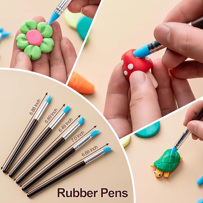 Amrules 27 Pcs Polymer Clay Sculpting Tools Kit for Adults, Light Yellow | Multi-Functional for Carving, Dotting & Molding, Ideal for Art Class & Pottery Studio, Comes with Zipper Storage Bag
